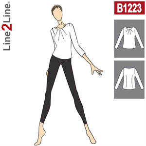Line2Line snitmønster - B1223 Bluse med læg